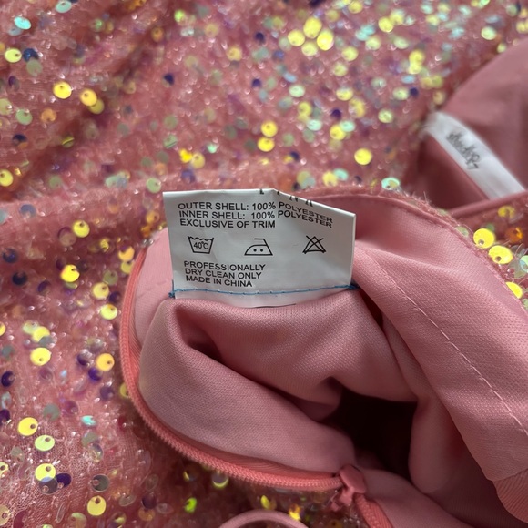 STUDIO 17 Sequin Coral Pink Gown Size 6 - Picture 5 of 6